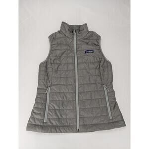 Patagonia Nano Puff Quilted Gray Vest Prima Loft Hiking Lightweight Womens S